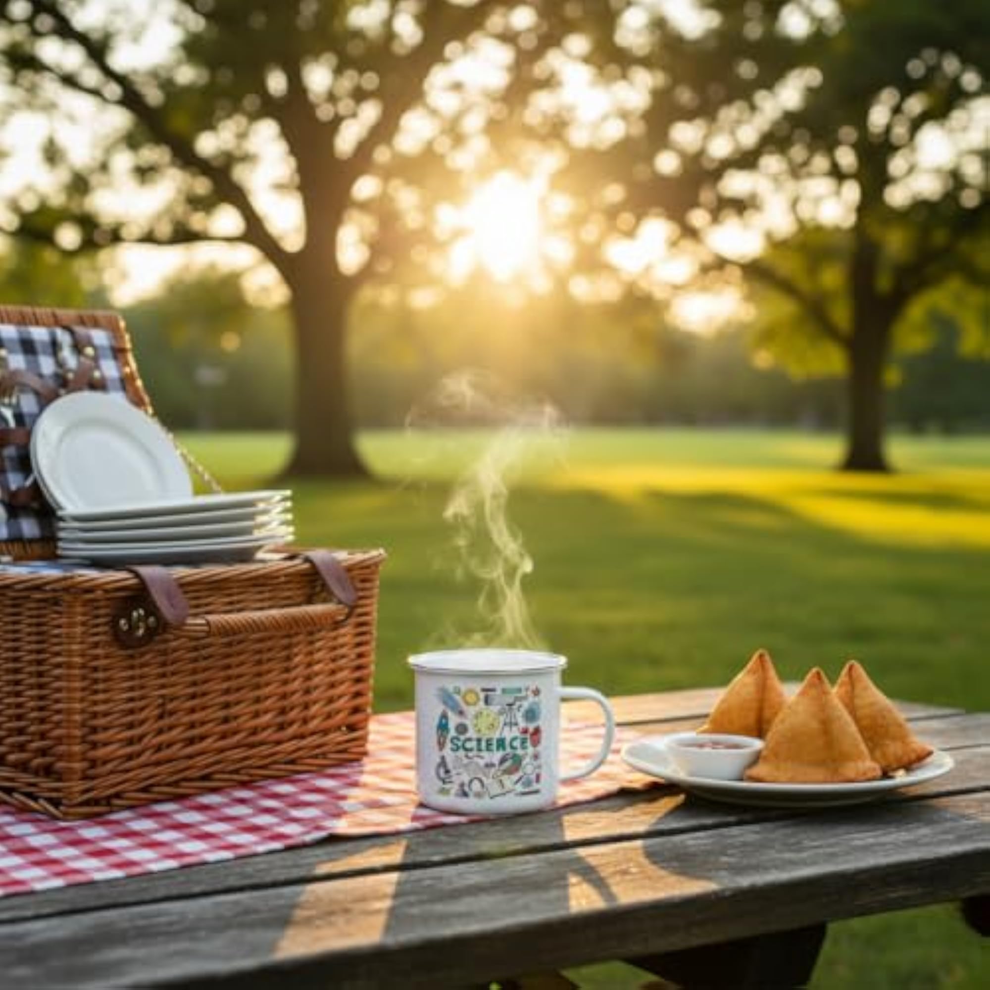 Adventure-Ready Printed Enamel Mug, Durable & Lightweight